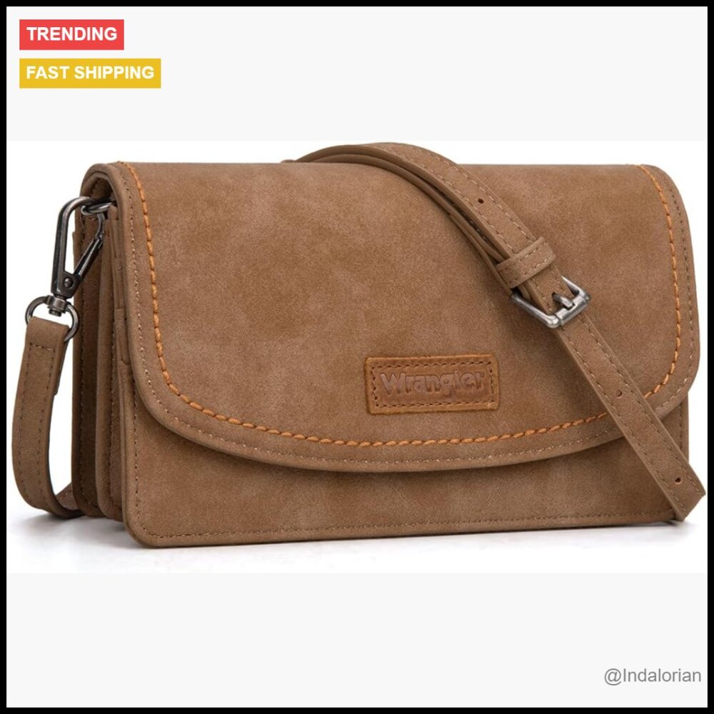 Crossbody Bag RFID Blocking Wallet Purse Adjustable Strap Multi Compartment